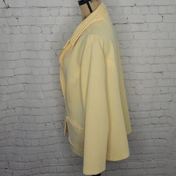Vintage 70s Yellow White Striped Preppy Blazer - Picture 2 of 10